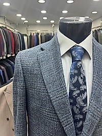 BÜYÜK BEDEN YÜNLÜ KIŞLIK ERKEK CEKETİ MAVIGRİ