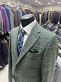 BÜYÜK BEDEN YÜNLÜ KIŞLIK ERKEK CEKETİ YEŞİL