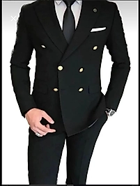 Düz Siyah Kruvaze Takım